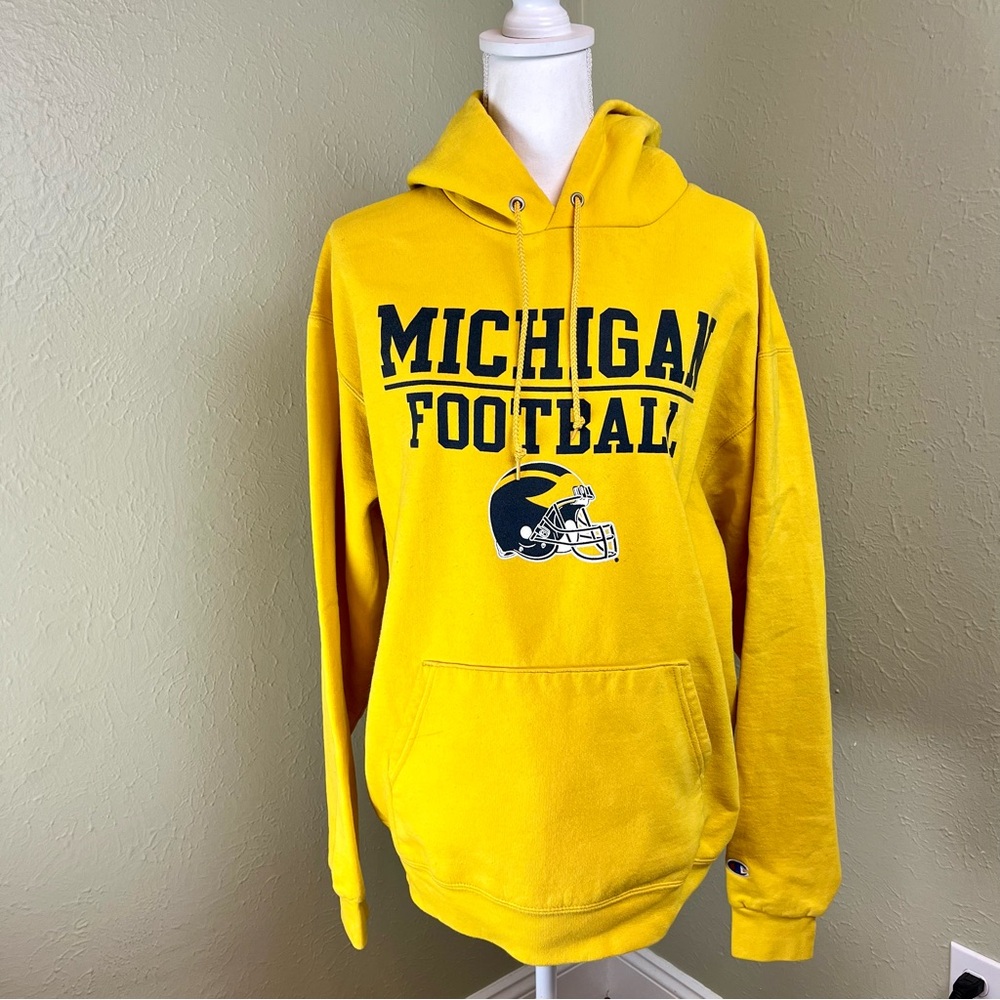 MICHIGAN FOOTBALL CHAMPION Hoodie Sweatshirt Size Large